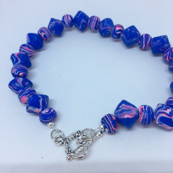 Unique Handmade Polymer Clay Ankle Bracelet - Picture 3 of 5